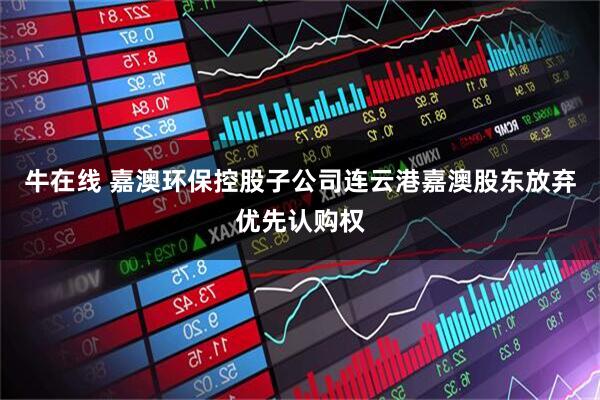 牛在线 嘉澳环保控股子公司连云港嘉澳股东放弃优先认购权